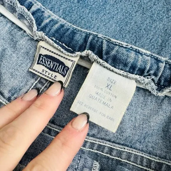 Essentials Style Drawstring Blue Denim Straight Leg Women’s Size XL - Picture 6 of 7